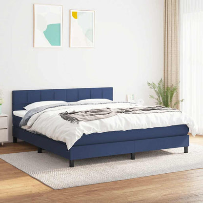 Giroletto a Molle con Materasso Blu 160x200 cm in Tessuto | homemem39