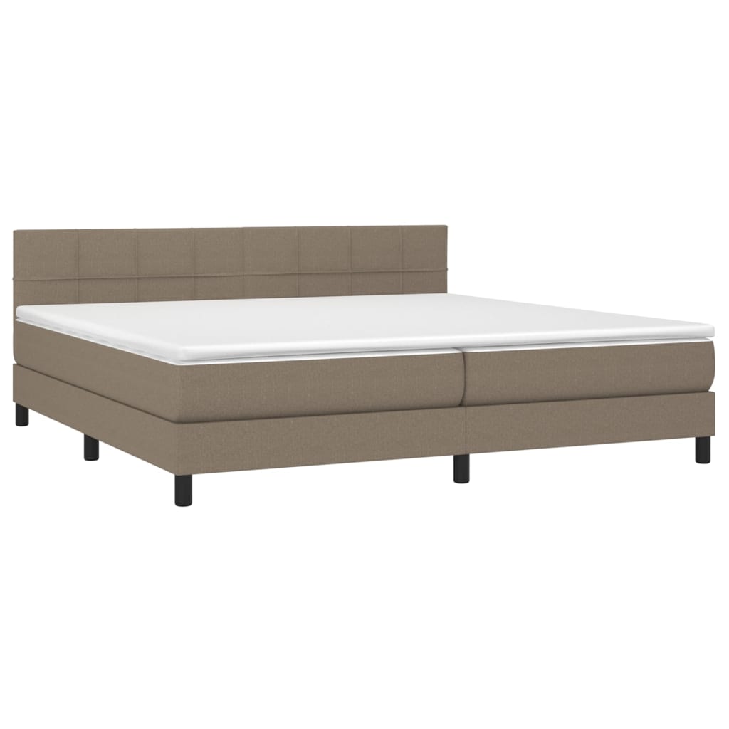 Giroletto a Molle con Materasso Tortora 200x200 cm in Tessuto | homemem39