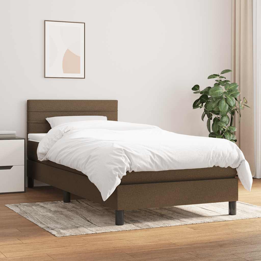 Giroletto a Molle con Materasso Marrone Scuro 80x200 cm Tessuto | homemem39