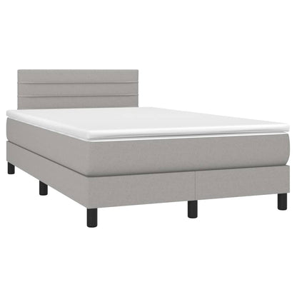 Giroletto a Molle con Materasso Grigio Chiaro 120x200cm Tessuto | homemem39