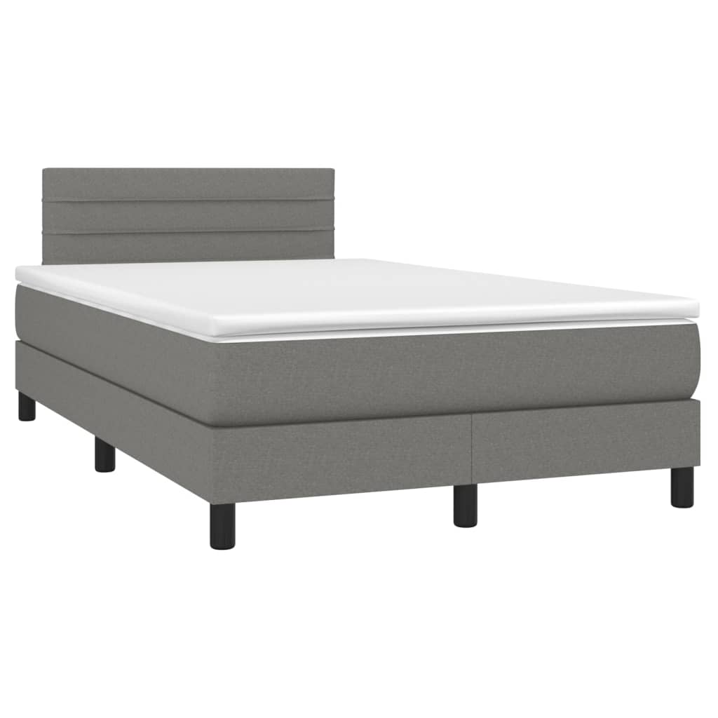Giroletto a Molle con Materasso Grigio Scuro 120x200 cm Tessuto | homemem39