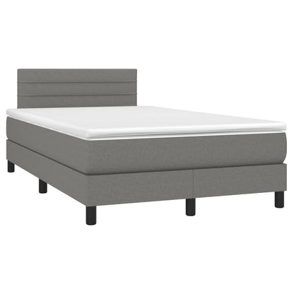 Giroletto a Molle con Materasso Grigio Scuro 120x200 cm Tessuto | homemem39