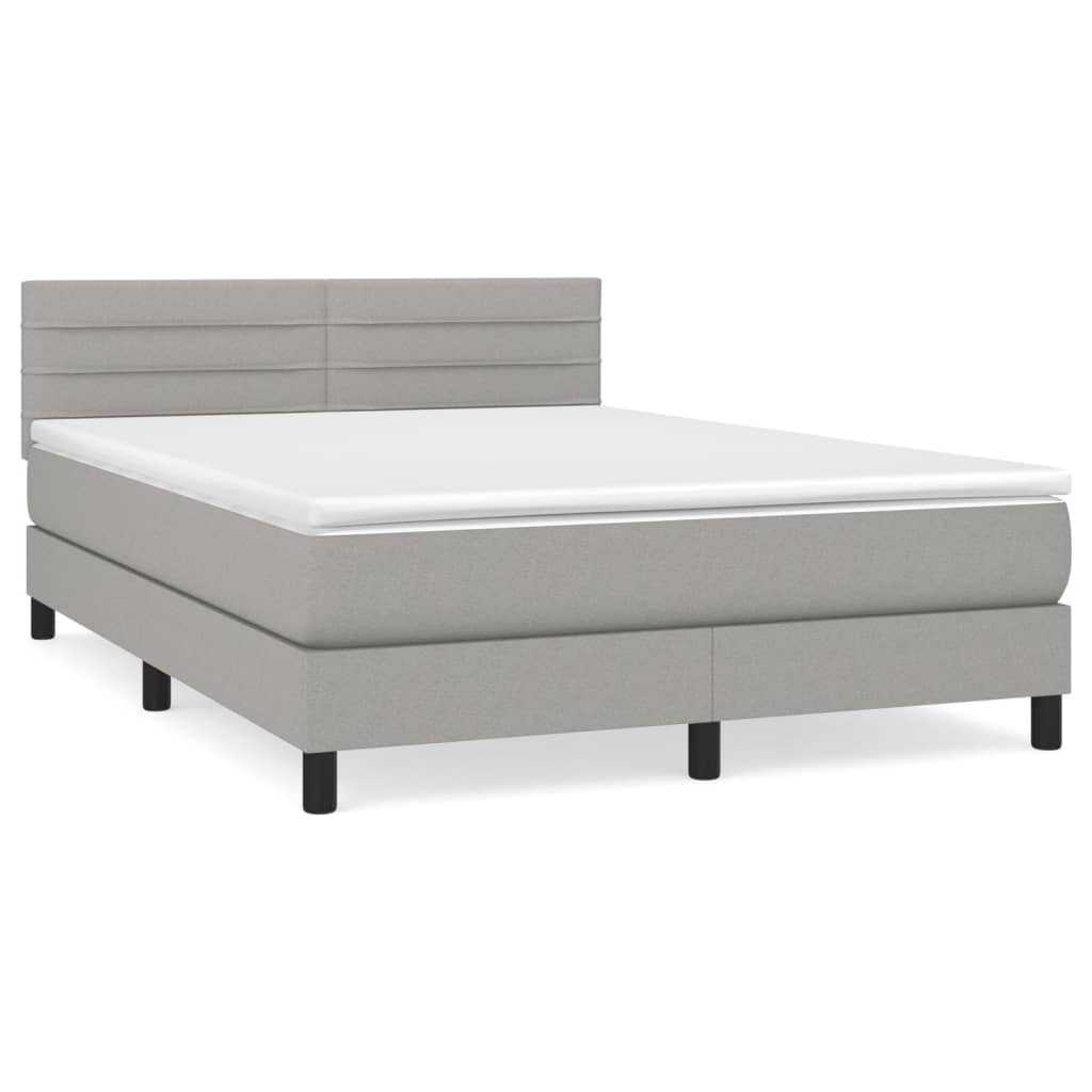Giroletto a Molle con Materasso Grigio Chiaro 140x190cm Tessuto | homemem39