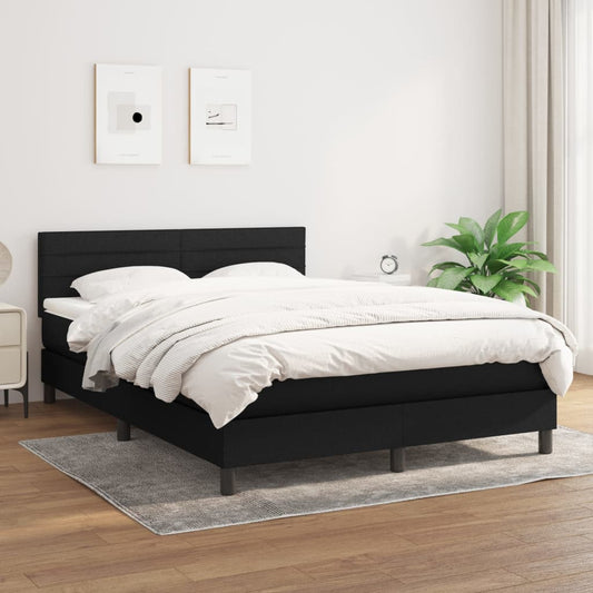 Giroletto a Molle con Materasso Nero 140x190 cm in Tessuto | homemem39