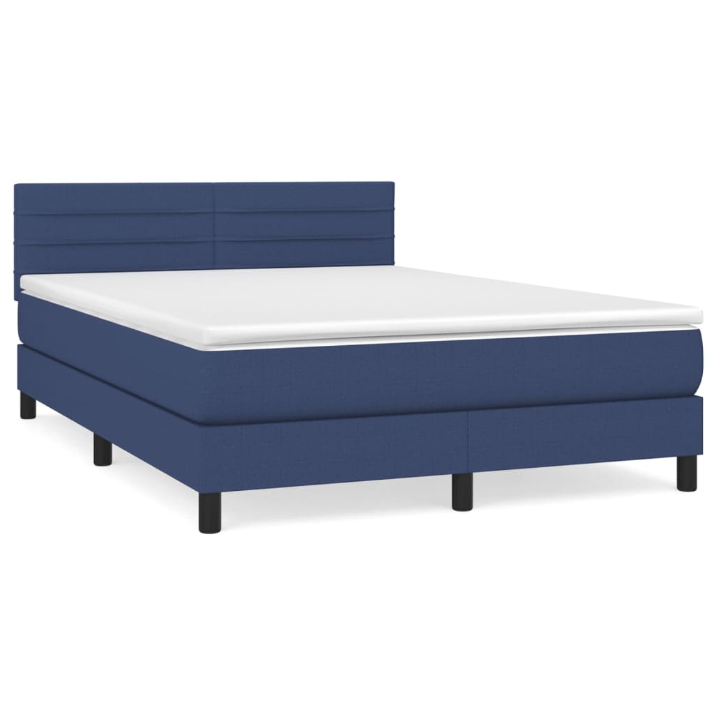 Giroletto a Molle con Materasso Blu 140x190 cm in Tessuto | homemem39