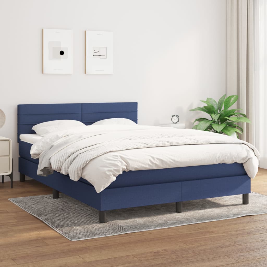 Giroletto a Molle con Materasso Blu 140x190 cm in Tessuto | homemem39