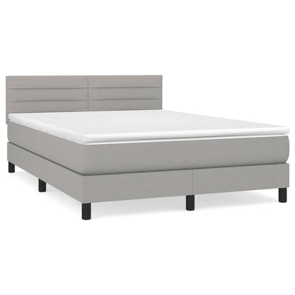 Giroletto a Molle con Materasso Grigio Chiaro 140x200cm Tessuto | homemem39