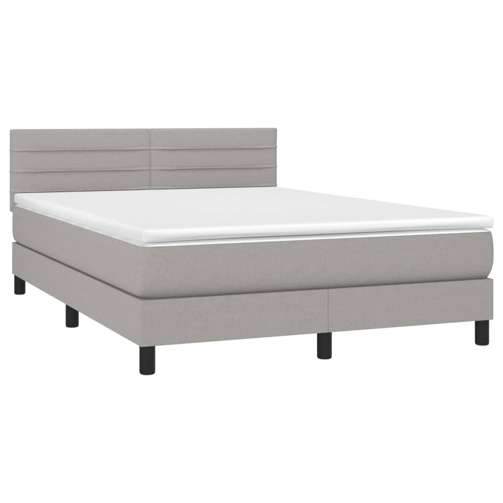 Giroletto a Molle con Materasso Grigio Chiaro 140x200cm Tessuto | homemem39