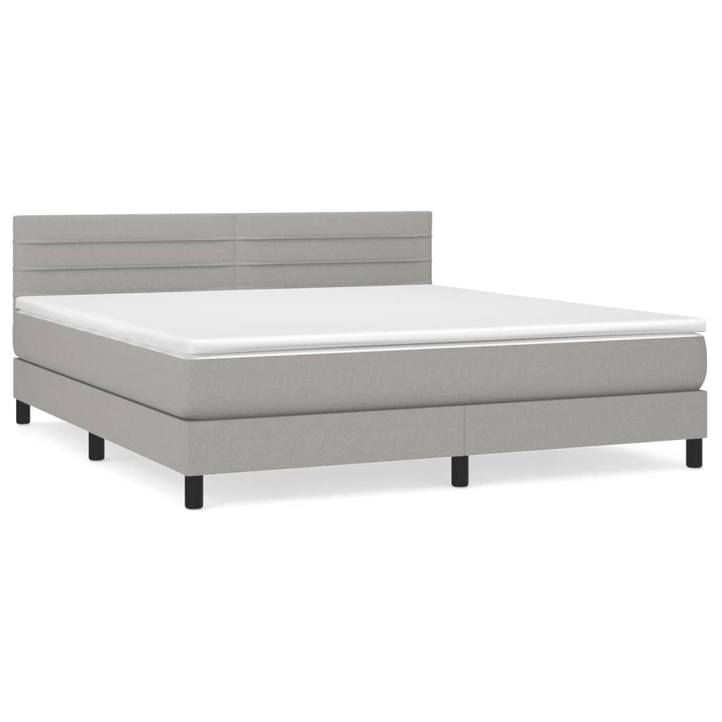 Giroletto a Molle con Materasso Grigio Chiaro160x200 cm Tessuto | homemem39