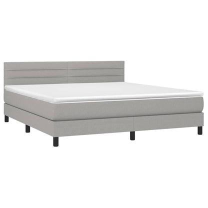 Giroletto a Molle con Materasso Grigio Chiaro160x200 cm Tessuto