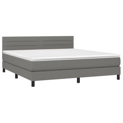 Giroletto a Molle con Materasso Grigio Scuro 160x200 cm Tessuto | homemem39