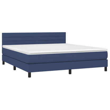 Giroletto a Molle con Materasso Blu 160x200 cm in Tessuto | homemem39