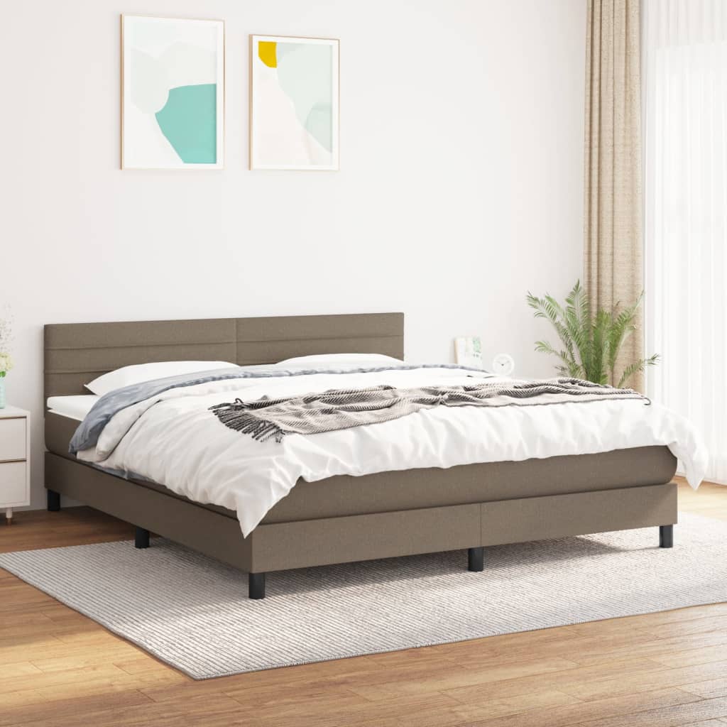 Giroletto a Molle con Materasso Tortora 180x200 cm in Tessuto | homemem39