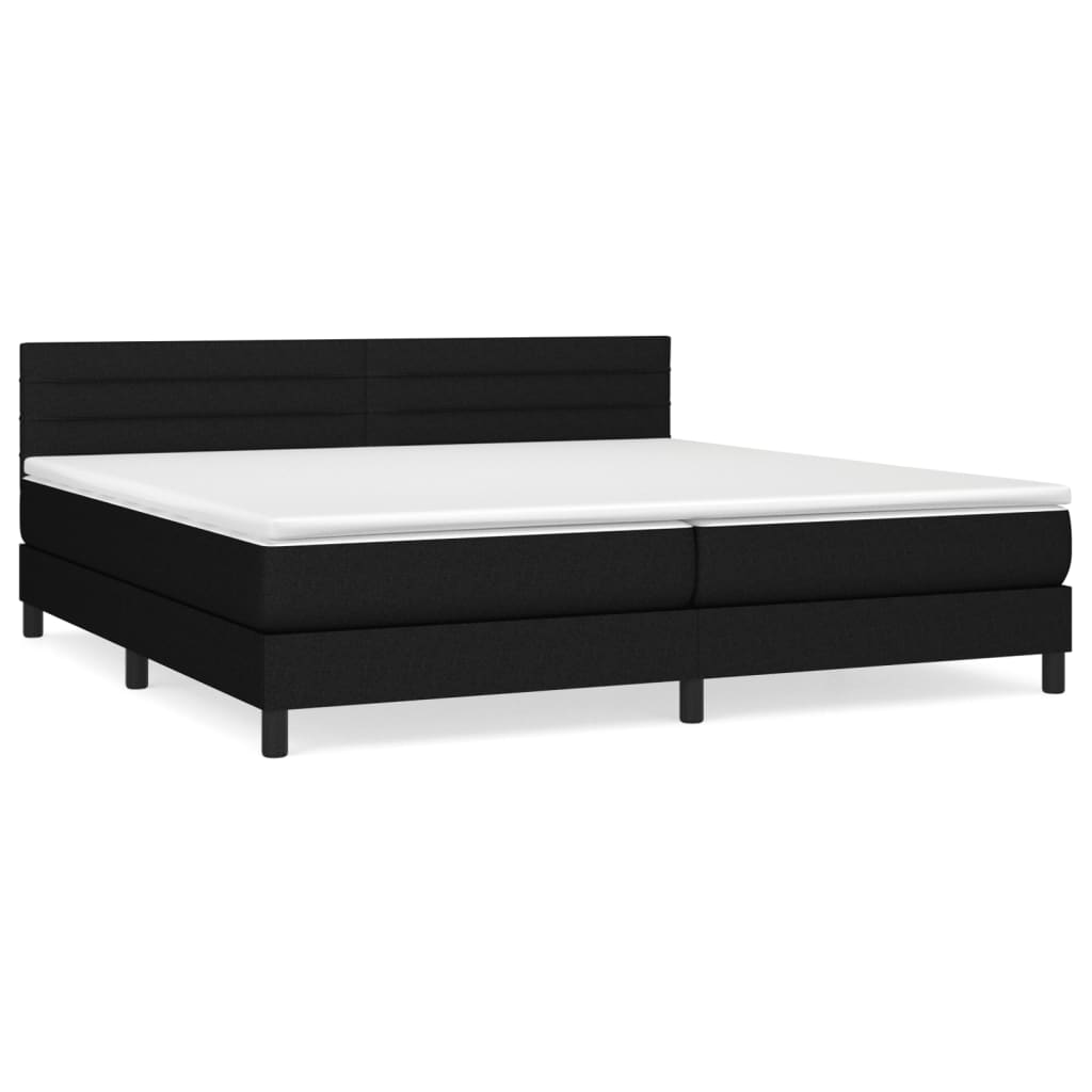 Giroletto a Molle con Materasso Nero 200x200 cm in Tessuto | homemem39