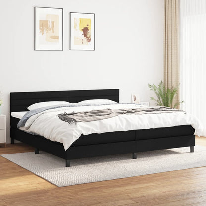 Giroletto a Molle con Materasso Nero 200x200 cm in Tessuto | homemem39
