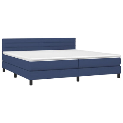 Giroletto a Molle con Materasso Blu 200x200 cm in Tessuto | homemem39