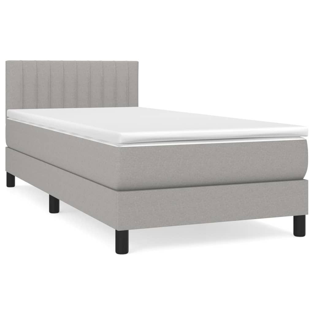 Giroletto a Molle con Materasso Grigio Chiaro 90x190 cm Tessuto | homemem39