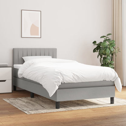 Giroletto a Molle con Materasso Grigio Chiaro 90x190 cm Tessuto | homemem39