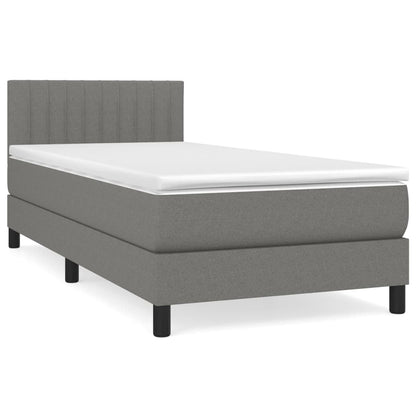 Giroletto a Molle con Materasso Grigio Scuro 90x190 cm Tessuto | homemem39