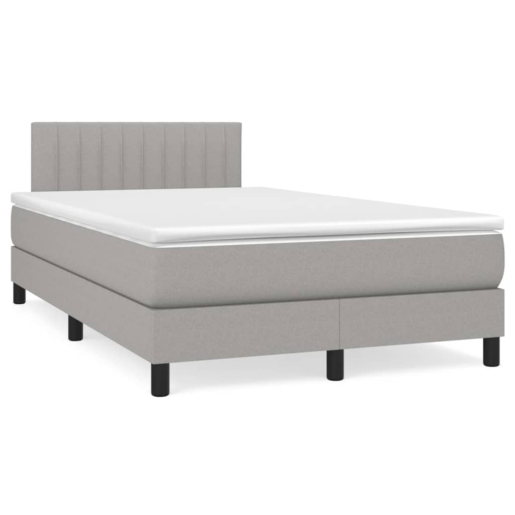 Giroletto a Molle con Materasso Grigio Chiaro 120x200cm Tessuto | homemem39