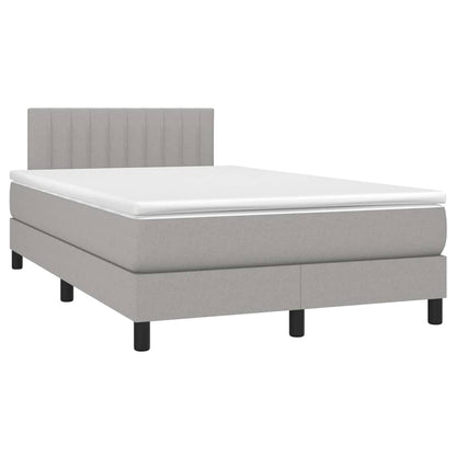 Giroletto a Molle con Materasso Grigio Chiaro 120x200cm Tessuto | homemem39