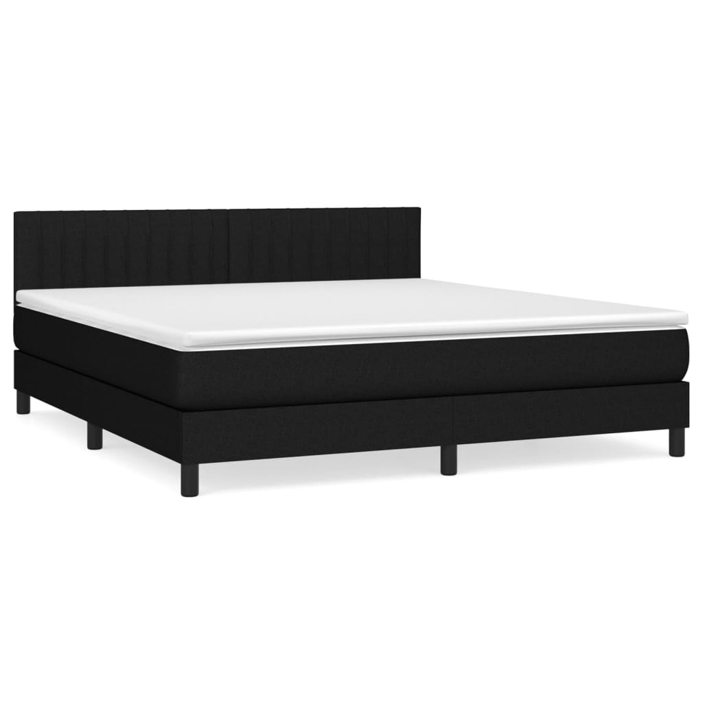 Giroletto a Molle con Materasso Nero 160x200 cm in Tessuto | homemem39
