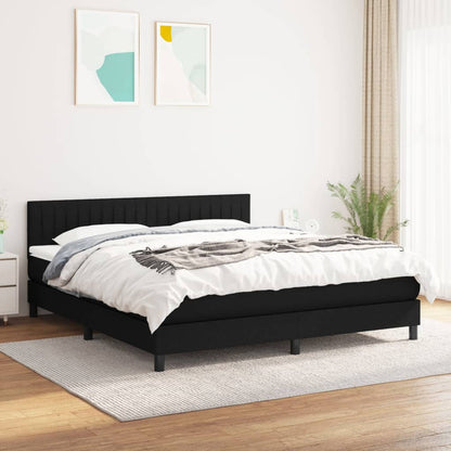 Giroletto a Molle con Materasso Nero 160x200 cm in Tessuto | homemem39