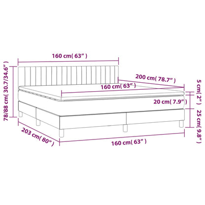 Giroletto a Molle con Materasso Marrone Scuro 160x200cm Tessuto | homemem39
