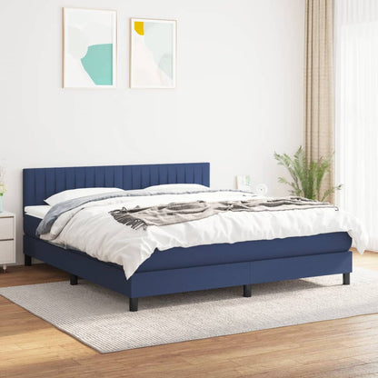 Giroletto a Molle con Materasso Blu 160x200 cm in Tessuto | homemem39