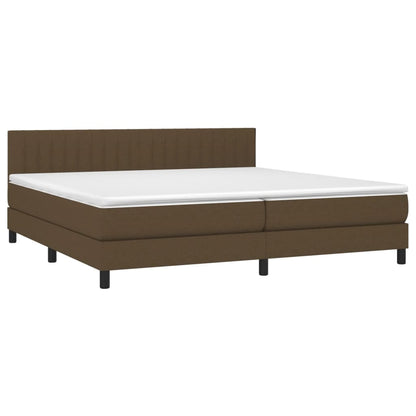 Giroletto a Molle con Materasso Marrone Scuro 200x200cm Tessuto | homemem39