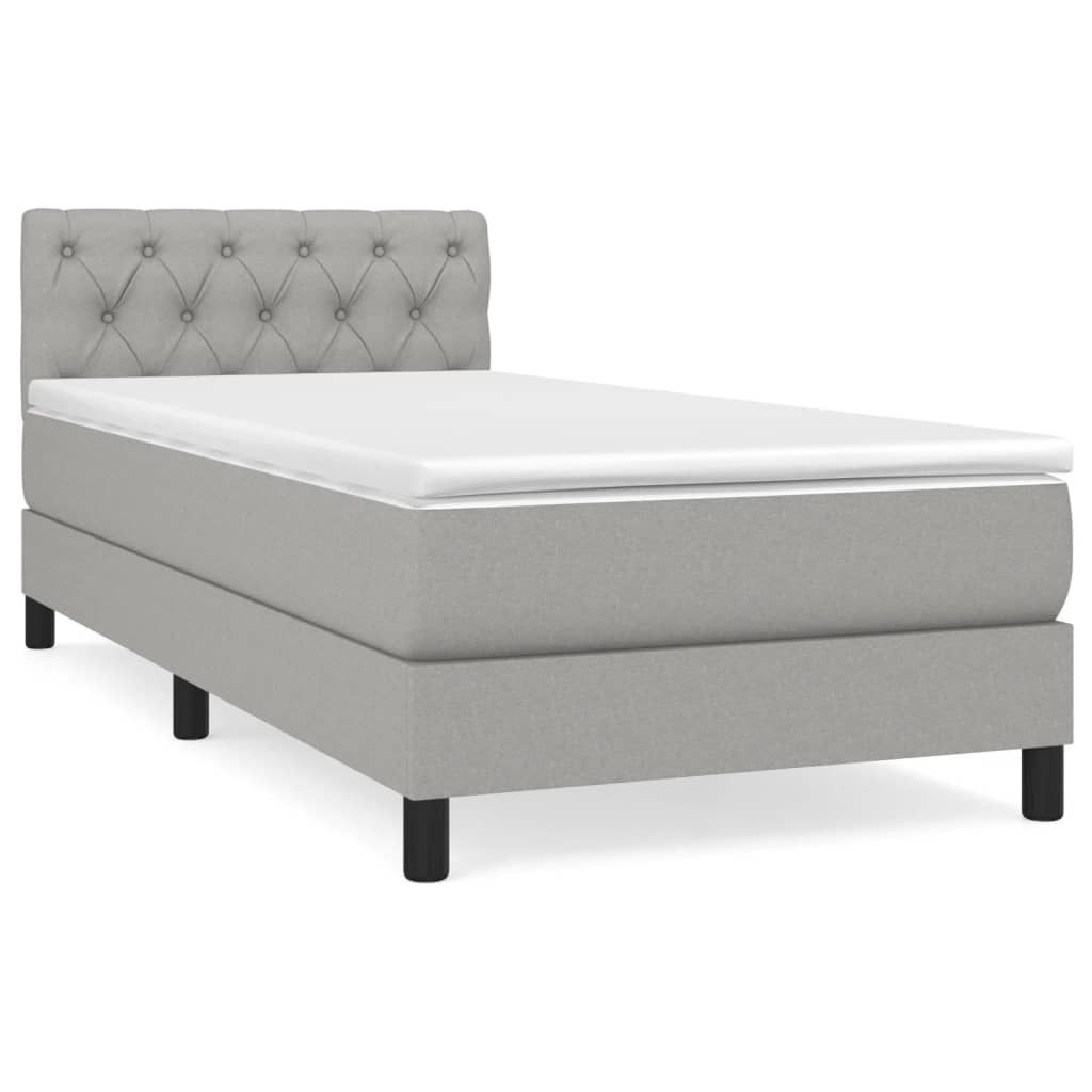 Giroletto a Molle con Materasso Grigio Chiaro 80x200 cm Tessuto | homemem39