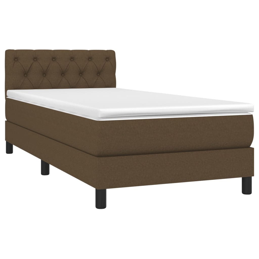 Giroletto a Molle con Materasso Marrone Scuro 80x200 cm Tessuto | homemem39