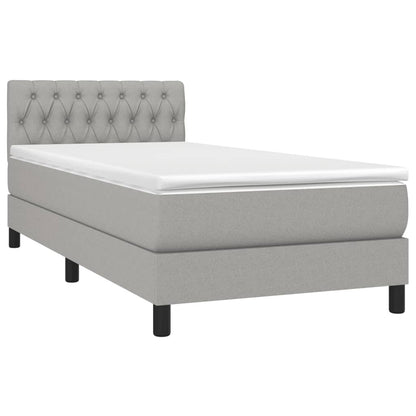 Giroletto a Molle con Materasso Grigio Chiaro100x200 cm Tessuto | homemem39