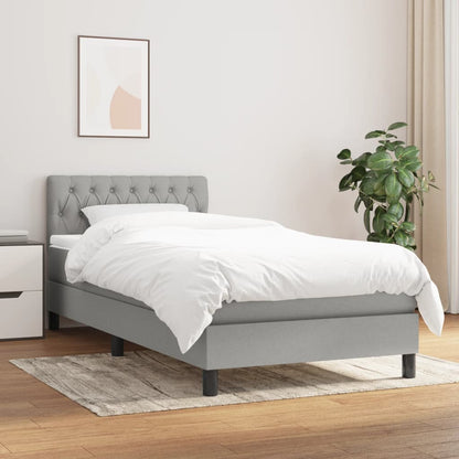 Giroletto a Molle con Materasso Grigio Chiaro100x200 cm Tessuto | homemem39