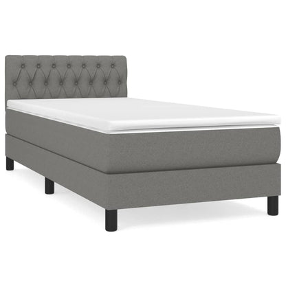 Giroletto a Molle con Materasso Grigio Scuro 100x200 cm Tessuto | homemem39