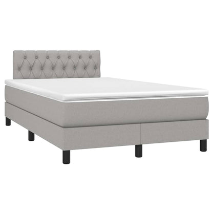 Giroletto a Molle con Materasso Grigio Chiaro 120x200cm Tessuto | homemem39