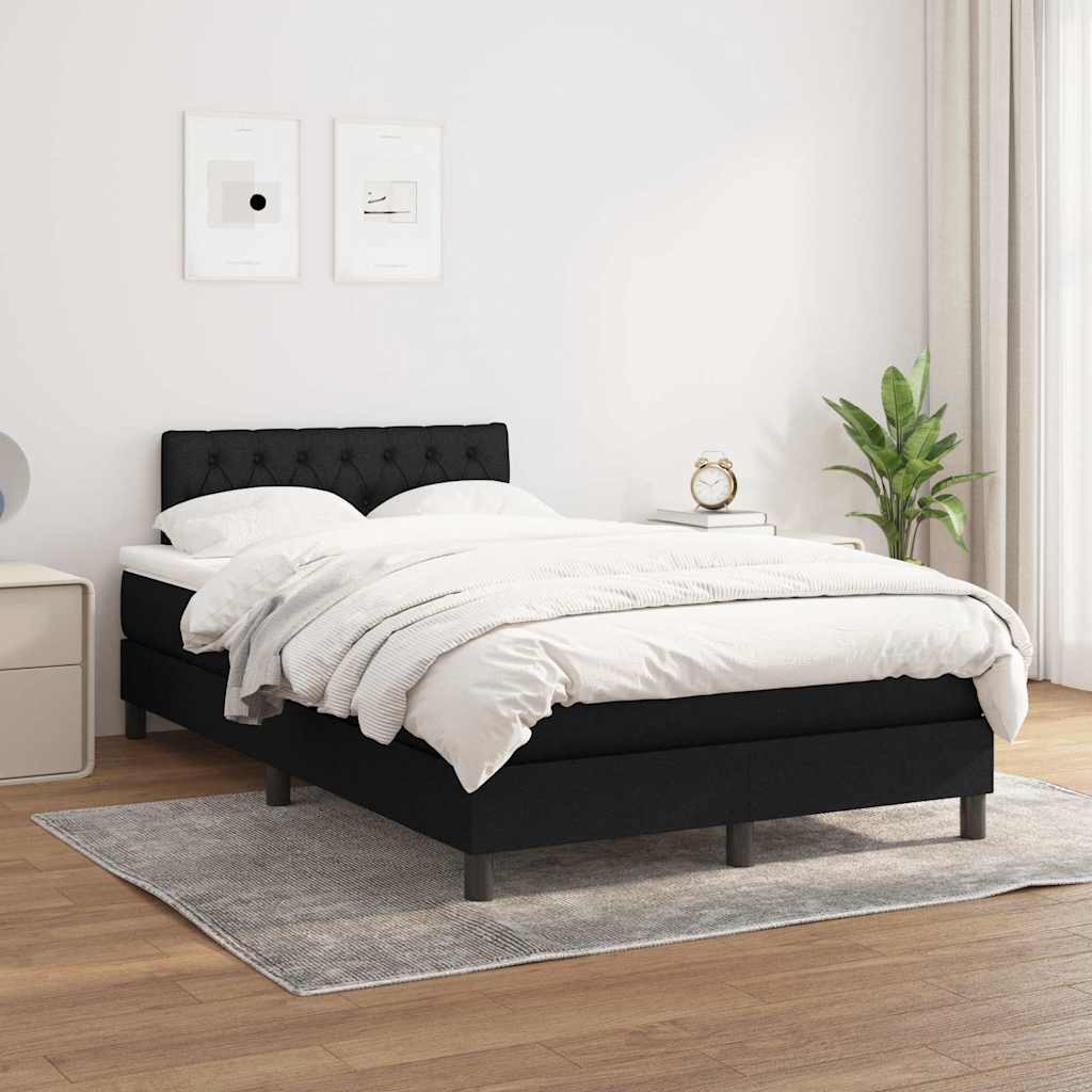 Giroletto a Molle con Materasso Nero 120x200 cm in Tessuto | homemem39