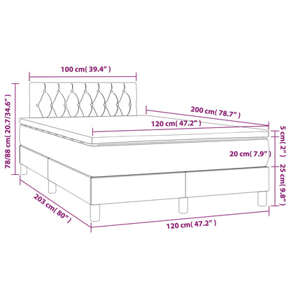 Giroletto a Molle con Materasso Blu 120x200 cm in Tessuto | homemem39