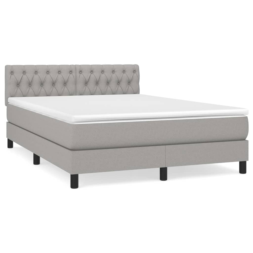 Giroletto a Molle con Materasso Grigio Chiaro 140x190cm Tessuto | homemem39