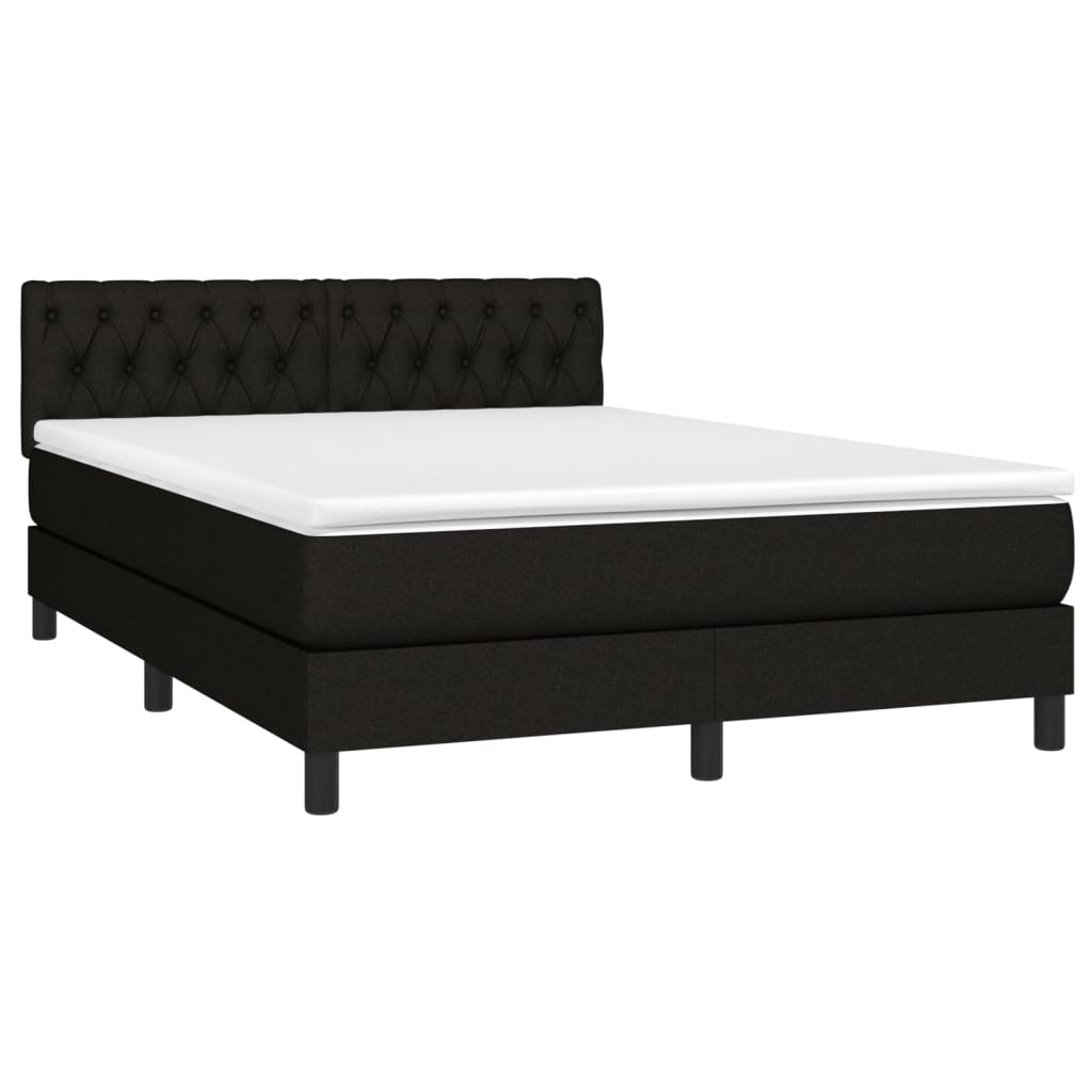 Giroletto a Molle con Materasso Nero 140x190 cm in Tessuto | homemem39