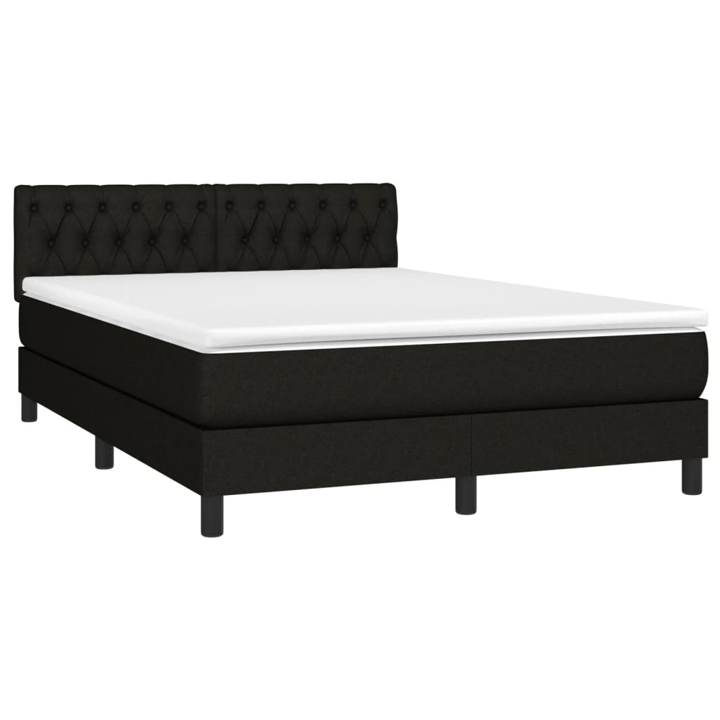 Giroletto a Molle con Materasso Nero 140x200 cm in Tessuto | homemem39