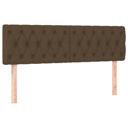 Giroletto a Molle con Materasso Marrone Scuro 140x200cm Tessuto