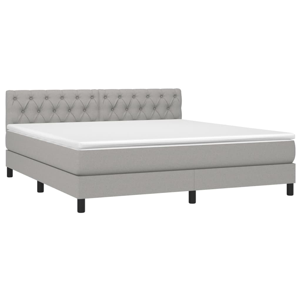 Giroletto a Molle con Materasso Grigio Chiaro160x200 cm Tessuto | homemem39