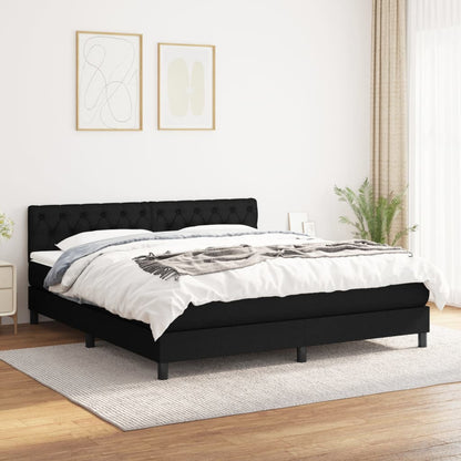 Giroletto a Molle con Materasso Nero 160x200 cm in Tessuto | homemem39