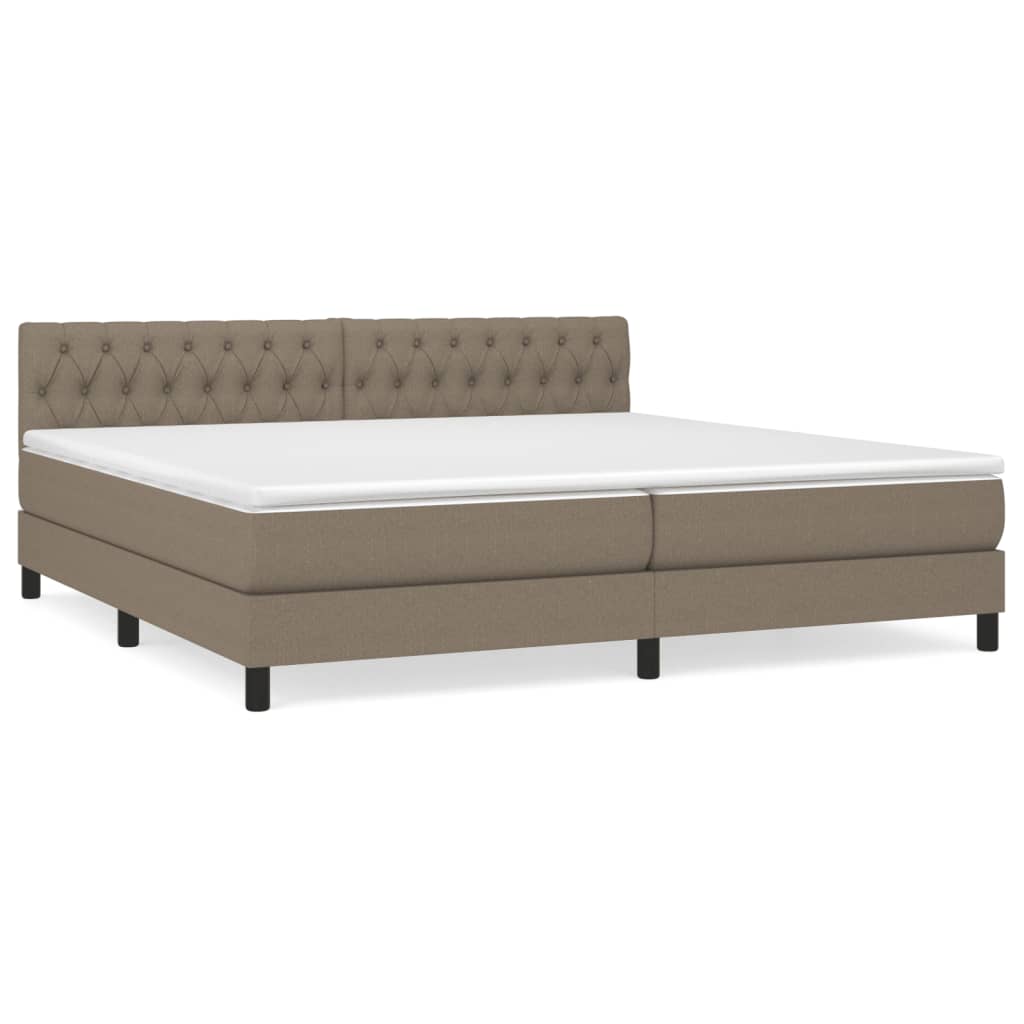 Giroletto a Molle con Materasso Tortora 200x200 cm in Tessuto | homemem39