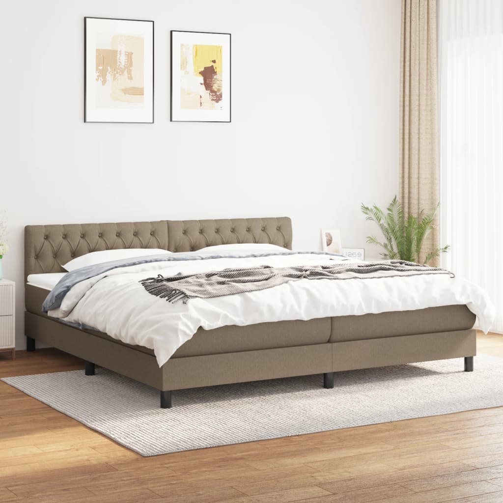 Giroletto a Molle con Materasso Tortora 200x200 cm in Tessuto | homemem39