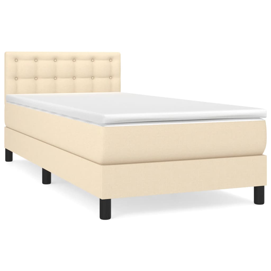 Giroletto a Molle con Materasso Crema 80x200 cm inTessuto | homemem39