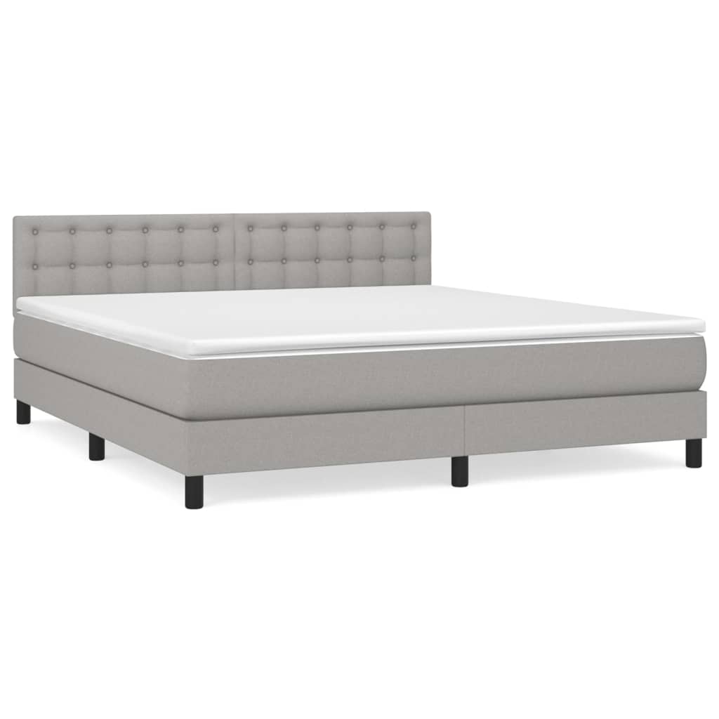 Giroletto a Molle con Materasso Grigio Chiaro160x200 cm Tessuto | homemem39