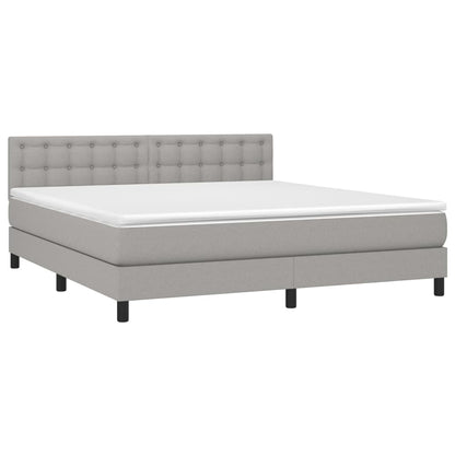 Giroletto a Molle con Materasso Grigio Chiaro160x200 cm Tessuto | homemem39