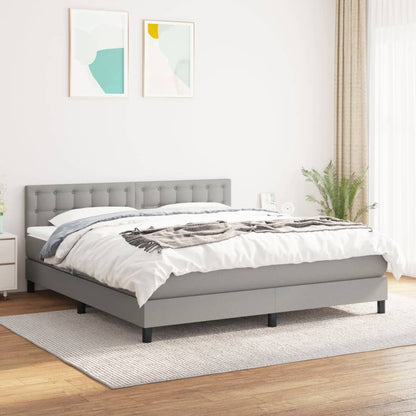 Giroletto a Molle con Materasso Grigio Chiaro160x200 cm Tessuto | homemem39